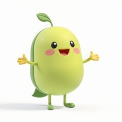 Adorable Isometric Pea Pod Character