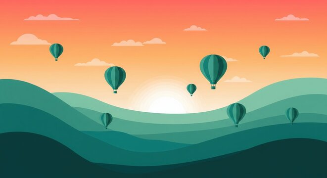 Minimal Vector Araku Balloon Festival Illustration. Modern Poster.