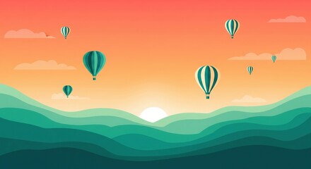 Minimal Vector Araku Balloon Festival Illustration. Modern Poster.