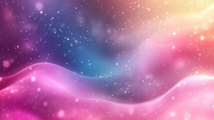 Cosmic Swirls of Pink, Purple, and Blue with Glittering Stars and Soft Light