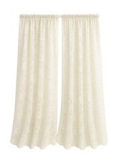 Delicate floral lace curtains offer privacy while letting light filter into your space.