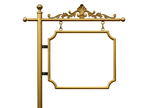 Elegant golden sign ready for your message, perfect for hotels, restaurants, or custom retail designs with classic charm and sophisticated style, personalize it now