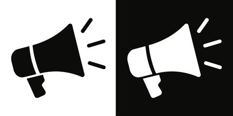 megaphone icon vector silhouette, Loudspeaker vector symbol. announcement, promotion