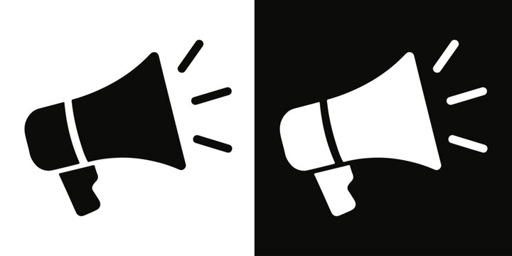 megaphone icon vector silhouette, Loudspeaker vector symbol. announcement, promotion