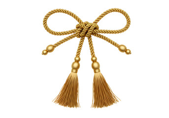 Elegant gold tassel tieback with ornate knot for curtains or decor adds a touch of luxury and sophistication to any interior space, perfect for upscale designs