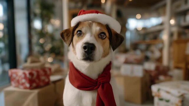 Pet shelter staff and volunteers hosting a Christmas event with donation boxes, treats, and toys for animals — authentic storytelling image promoting charity, animal rescue awareness, and community