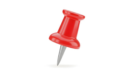 Urgent red pushpin emphasizing key details, reminders, and important memos on a pristine white background
