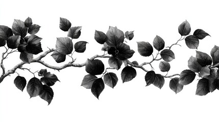  climbing vine forming an elegant border pattern on a white background. Represents naturea??s connection and organic flow, great for decorative frames, natural branding, or eco posters. 