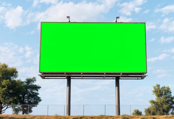 blank billboard on blue sky