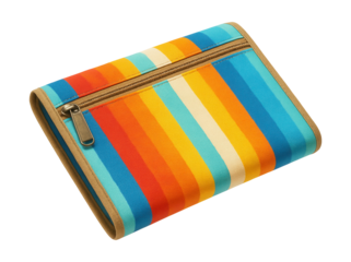 Foldable zippered organizer with stripes for beach essentials at a summer retreat.