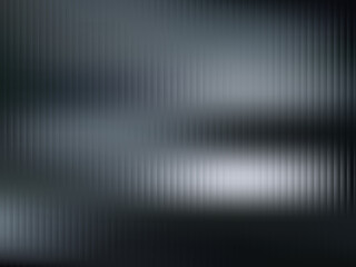 Abstract dark steel background with ribbed glass texture and soft horizontal bands of light.