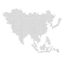 Dotted Asia Map. Asia Continent Map Vector Illustration. © Imran