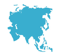 Asia Map Vector. Asia Continent Map Vector Illustration.