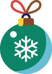 Obraz premium Green Snowflake Ornament Bauble Winter Icon