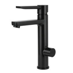 Sleek Black Modern Kitchen Faucet Design Image isolated on transparent background