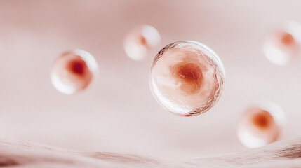 molecules or cosmetic ingredients — clean minimalist beauty art.