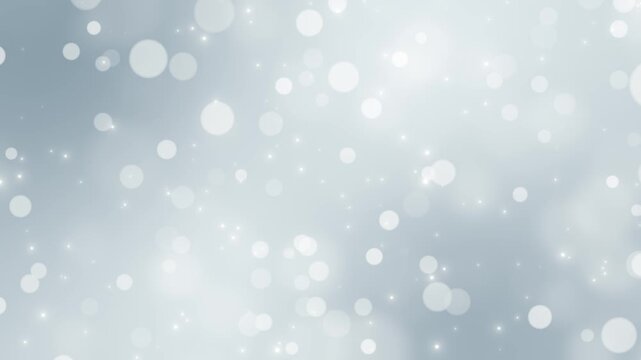 abstract christmas background with bokeh lights and glowing shiny particles animation,bright blue winter holiday and new year social media motion background