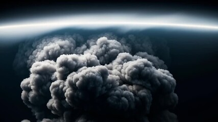Volcanic Ash Cloud Eruption Pyroclastic Flow Dark Sky Dramatic Atmosphere Powerful Natural