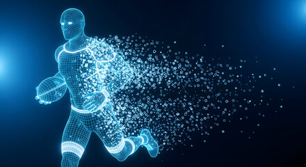 Basketball Player Digital Art A stunning portrayal of athleticism and technology