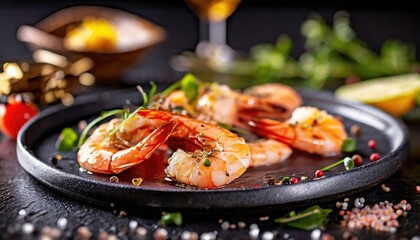 The dish features delicious shrimp, seasoned to perfection. Generated with AI