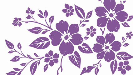 Seamless floral pattern with purple and violet flowers and leaves vector design