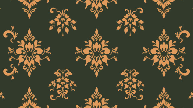 Seamless floral damask pattern vintage ornamental design