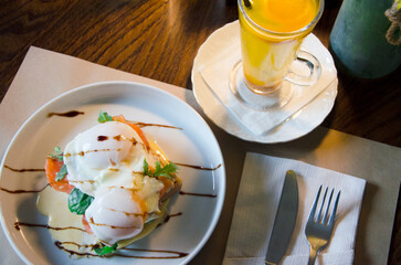 Poached Eggs with Salmon on Toast