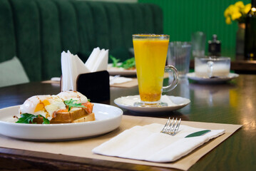 Poached Eggs with Salmon on Toast