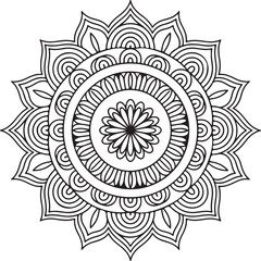 Mandala round vector ornament with abstract floral pattern design