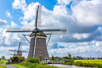 The Molendriegang, near the Dutch town of Leidschendam, is a windmill complex consisting of three windmills. The mills were built around 1672.
