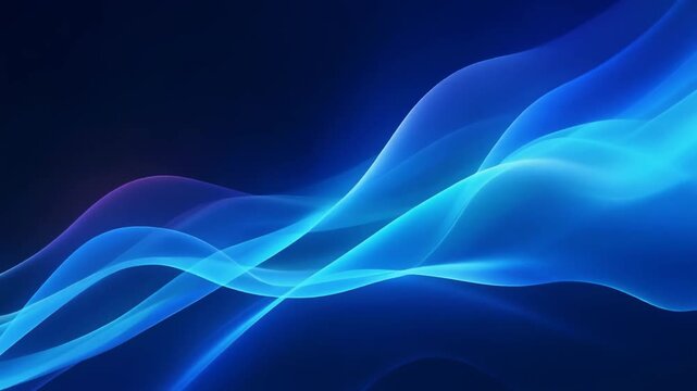 Abstract Blue Waves 4K Video Wallpaper - Flowing Silk Like Lines on Dark Background