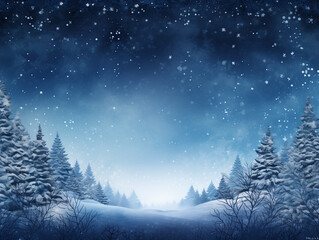 Snowy peaks under star-filled night sky