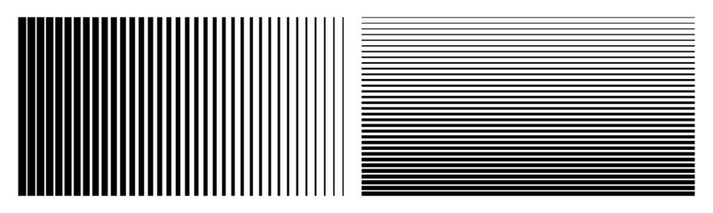 Striped halftone gradient lines patterns set. Abstract vector blend retro minimal backgrounds for posters, banners