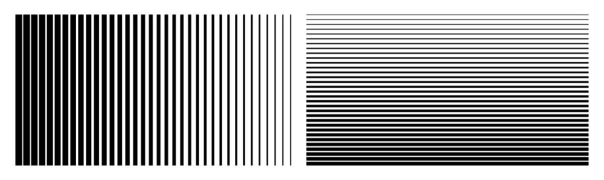 Striped halftone gradient lines patterns set. Abstract vector blend retro minimal backgrounds for posters, banners