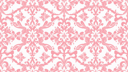 Seamless vintage pink floral damask pattern wallpaper design