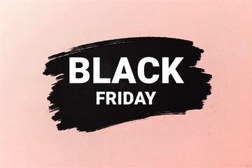 Black Friday sale announcement on soft pink gradient background, bold white text within black brushstroke design.