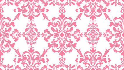 Vintage pink floral damask seamless pattern design