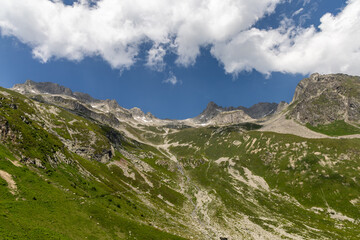 Mountain view in the Lauzière massif ,  alpine mountain range in Savoie, France 