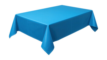 Bright blue vinyl tablecloth with a wipe-clean surface, ideal for kids' birthday parties.