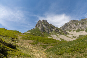Obraz premium Mountain view in the Lauzière massif , alpine mountain range in Savoie, France