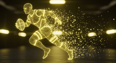 Golden Athlete A Dazzling Display of Speed and Power in Gridiron Action