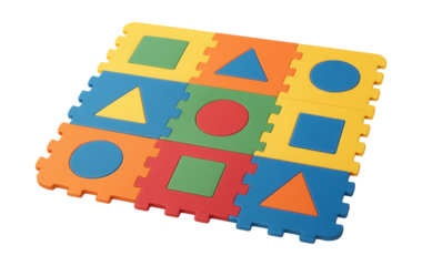 Interlocking soft play puzzle mat for a cushioned floor in kids' rooms.
