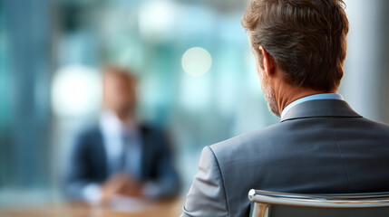 Digital recruitment screening scene anonymous interviewee hazy background distance hiring process virtual employment interview online job assessment with copy space