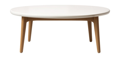 Oval low table with a smooth surface, ideal for watercolor painting in a sunny spot.
