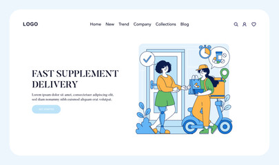 Fast Supplement Delivery Vector Illustration