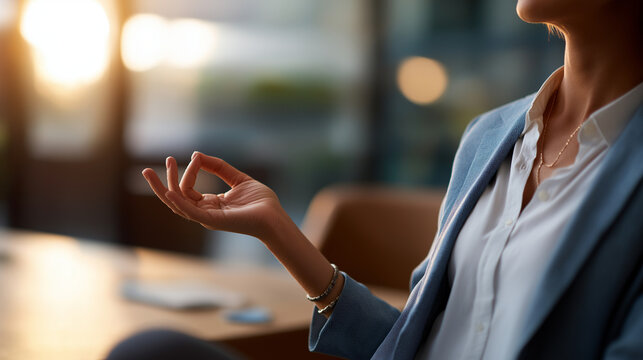 Executive implementing flexible workplace approach anonymous businessperson soft office backdrop employee balance strategy morale productivity boost efficiency growth concept