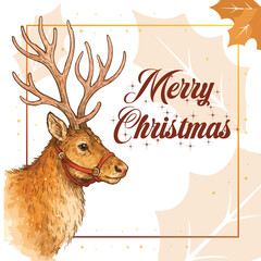 Reindeer Christmas Social Media Post | Cute Festive Holiday Design