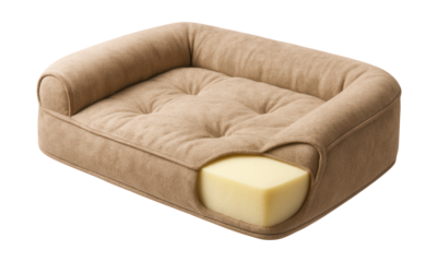 Orthopedic dog bed featuring memory foam for joint support in a cozy home setting.