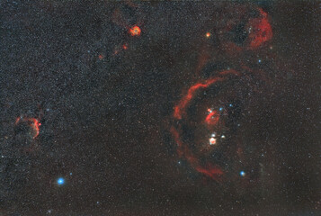 Soft focus. There are many small stars all over the image field. The constellation Orion with...