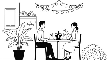 Couple enjoying a romantic dinner date by candlelight